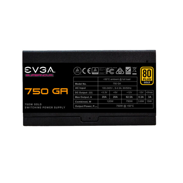 FUENTE 750W 80+ (GOLD) EVGA SUPERNOVA MODULAR - Imagen 2