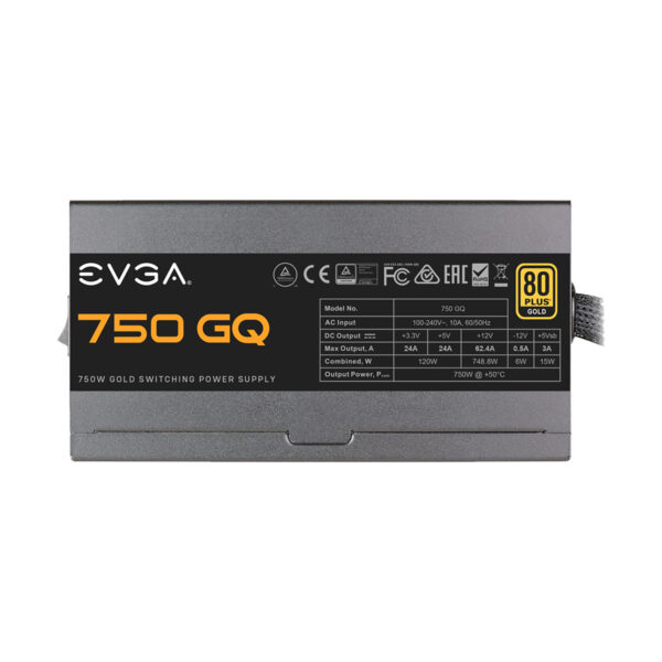 FUENTE 750W 80+ (GOLD) EVGA GQ - Imagen 2